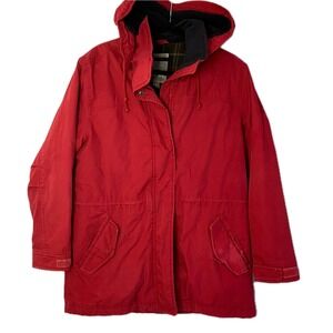 Pacific Trail Outdoor Jacket Women Small Red Fair Flannel Lined Field Coat